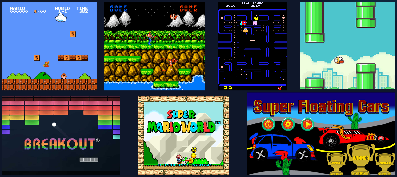 Galeria de jogos e projetos criados pelos alunos
